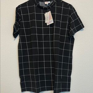 Black Grid Pattern Shirt
